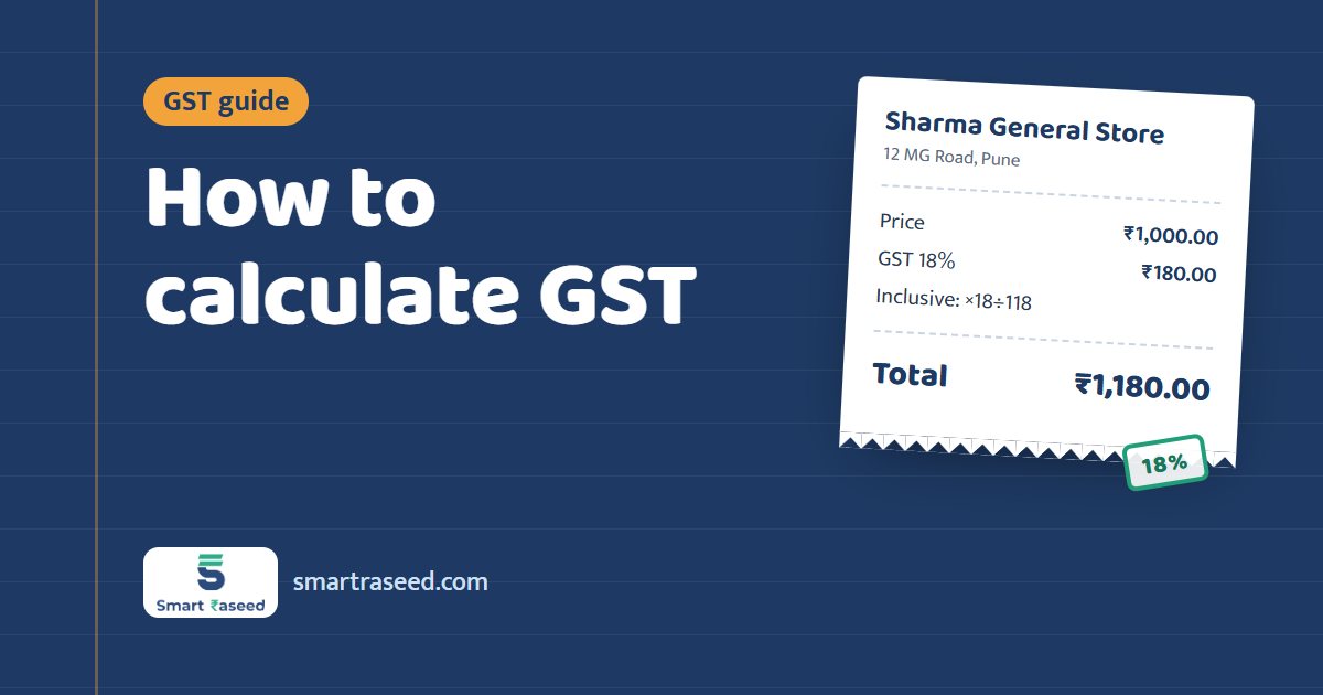 A calculator showing a GST calculation with CGST and SGST split